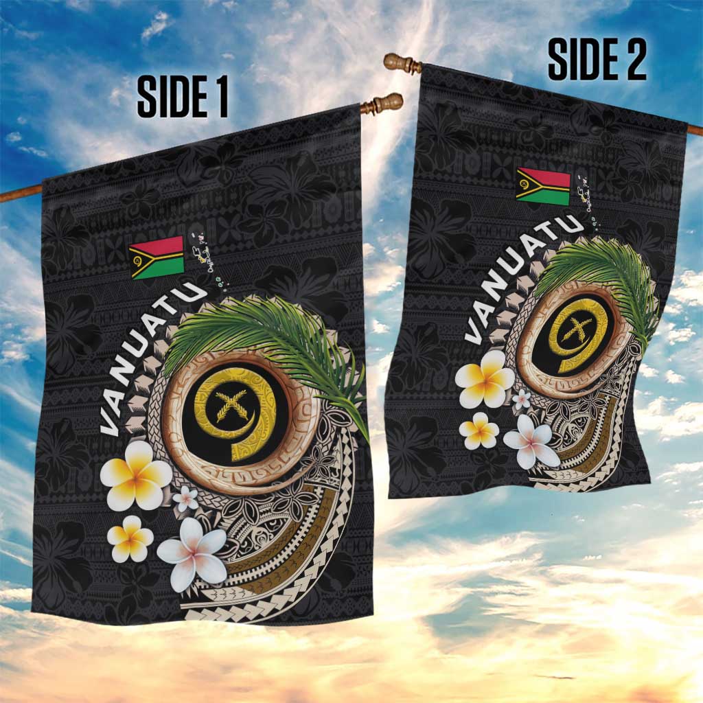 Vanuatu Independence Day Garden Flag Melanesian Tribal Pig Tusk with Tropical Plants LT03 - Polynesian Pride