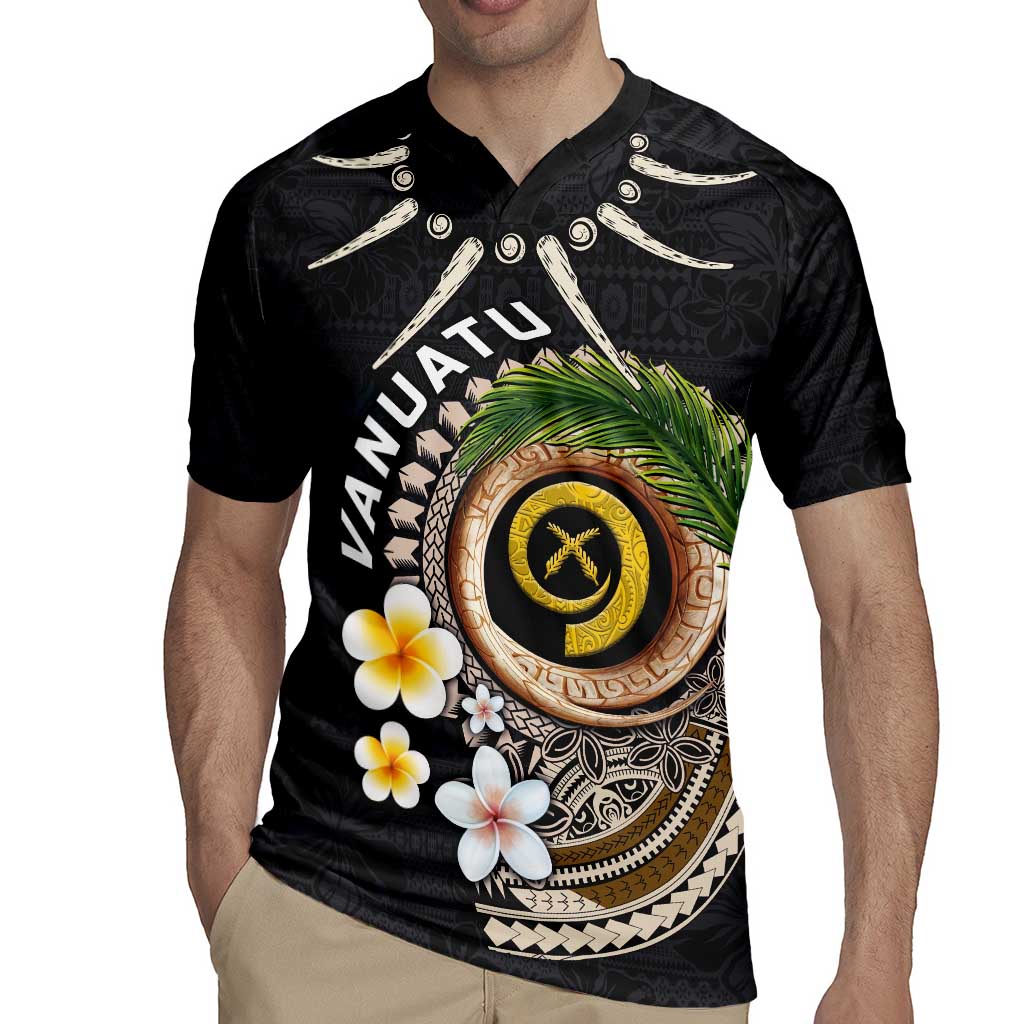 Vanuatu Independence Day Rugby Jersey Melanesian Tribal Pig Tusk with Tropical Plants LT03 - Polynesian Pride