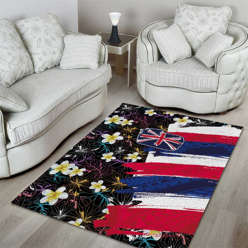Hawaiian Flag Day Area Rug Tropical Flowers and Leaves LT03 - Polynesian Pride