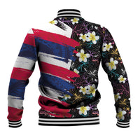 Hawaiian Flag Day Baseball Jacket Tropical Flowers and Leaves LT03 - Polynesian Pride