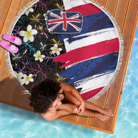 Hawaiian Flag Day Beach Blanket Tropical Flowers and Leaves LT03 - Polynesian Pride