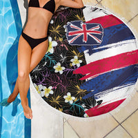 Hawaiian Flag Day Beach Blanket Tropical Flowers and Leaves LT03 - Polynesian Pride