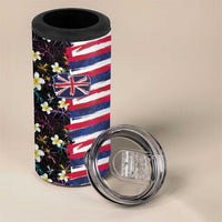 Hawaiian Flag Day 4 in 1 Can Cooler Tumbler Tropical Flowers and Leaves LT03 - Polynesian Pride
