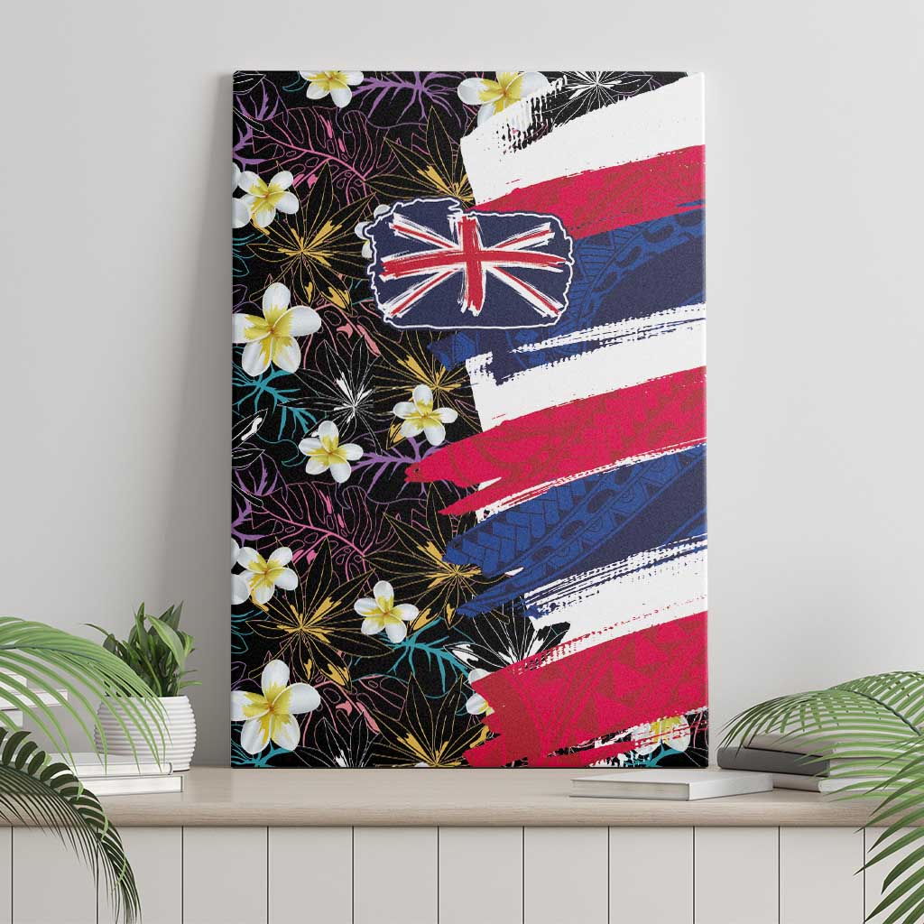 Hawaiian Flag Day Canvas Wall Art Tropical Flowers and Leaves LT03 - Polynesian Pride