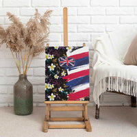 Hawaiian Flag Day Canvas Wall Art Tropical Flowers and Leaves LT03 - Polynesian Pride