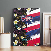 Hawaiian Flag Day Canvas Wall Art Tropical Flowers and Leaves LT03 - Polynesian Pride
