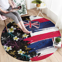 Hawaiian Flag Day Round Carpet Tropical Flowers and Leaves LT03 - Polynesian Pride
