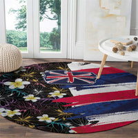 Hawaiian Flag Day Round Carpet Tropical Flowers and Leaves LT03 - Polynesian Pride