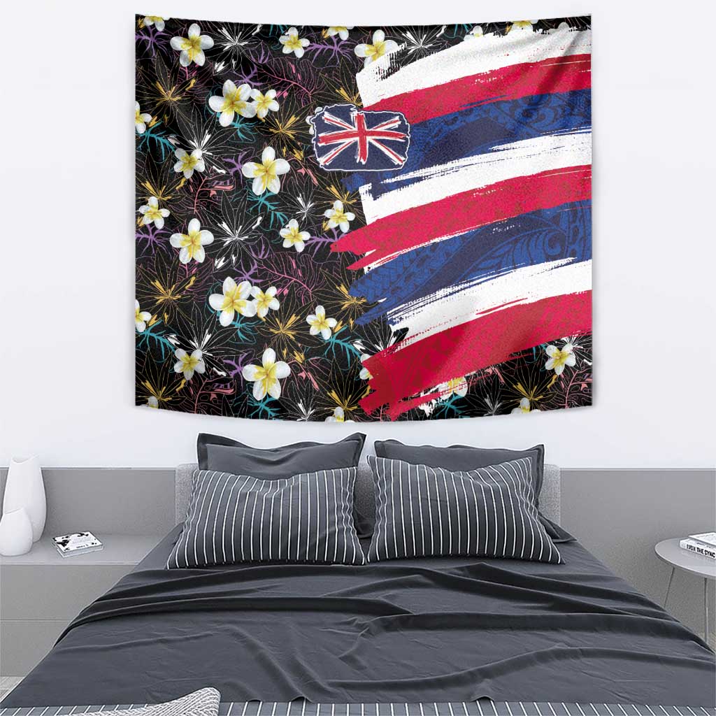 Hawaiian Flag Day Tapestry Tropical Flowers and Leaves LT03 - Polynesian Pride