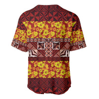 Samoa Siapo and Tapa Baseball Jersey Pacific Tribal Pattern with Hibiscus Striped Style LT03 - Polynesian Pride
