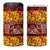 Samoa Siapo and Tapa 4 in 1 Can Cooler Tumbler Pacific Tribal Pattern with Hibiscus Striped Style