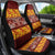 Samoa Siapo and Tapa Car Seat Cover Pacific Tribal Pattern with Hibiscus Striped Style