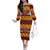 Samoa Siapo and Tapa Family Matching Off The Shoulder Long Sleeve Dress and Hawaiian Shirt Pacific Tribal Pattern with Hibiscus Striped Style