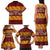 Samoa Siapo and Tapa Family Matching Tank Maxi Dress and Hawaiian Shirt Pacific Tribal Pattern with Hibiscus Striped Style