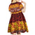 Samoa Siapo and Tapa Kid Short Sleeve Dress Pacific Tribal Pattern with Hibiscus Striped Style