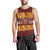 Samoa Siapo and Tapa Men Tank Top Pacific Tribal Pattern with Hibiscus Striped Style