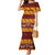 Samoa Siapo and Tapa Mermaid Dress Pacific Tribal Pattern with Hibiscus Striped Style