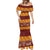 Samoa Siapo and Tapa Mermaid Dress Pacific Tribal Pattern with Hibiscus Striped Style