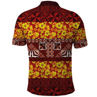 Samoa Siapo and Tapa Polo Shirt Pacific Tribal Pattern with Hibiscus Striped Style LT03 - Polynesian Pride