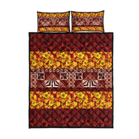 Samoa Siapo and Tapa Quilt Bed Set Pacific Tribal Pattern with Hibiscus Striped Style LT03 - Polynesian Pride