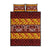 Samoa Siapo and Tapa Quilt Bed Set Pacific Tribal Pattern with Hibiscus Striped Style