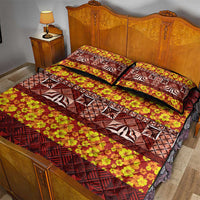 Samoa Siapo and Tapa Quilt Bed Set Pacific Tribal Pattern with Hibiscus Striped Style LT03 - Polynesian Pride
