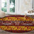 Samoa Siapo and Tapa Round Carpet Pacific Tribal Pattern with Hibiscus Striped Style