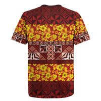 Samoa Siapo and Tapa Rugby Jersey Pacific Tribal Pattern with Hibiscus Striped Style LT03 - Polynesian Pride