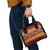 Samoa Siapo and Tapa Shoulder Handbag Pacific Tribal Pattern with Hibiscus Striped Style