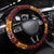 Samoa Siapo and Tapa Steering Wheel Cover Pacific Tribal Pattern with Hibiscus Striped Style