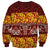 Samoa Siapo and Tapa Sweatshirt Pacific Tribal Pattern with Hibiscus Striped Style