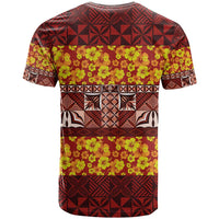 Samoa Siapo and Tapa T Shirt Pacific Tribal Pattern with Hibiscus Striped Style LT03 - Polynesian Pride