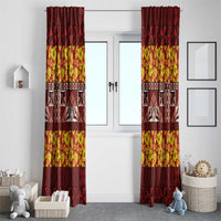 Samoa Siapo and Tapa Window Curtain Pacific Tribal Pattern with Hibiscus Striped Style LT03 - Polynesian Pride