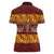 Samoa Siapo and Tapa Women Polo Shirt Pacific Tribal Pattern with Hibiscus Striped Style