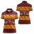 Samoa Siapo and Tapa Women Polo Shirt Pacific Tribal Pattern with Hibiscus Striped Style