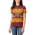 Samoa Siapo and Tapa Women Polo Shirt Pacific Tribal Pattern with Hibiscus Striped Style