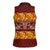 Samoa Siapo and Tapa Women Sleeveless Polo Shirt Pacific Tribal Pattern with Hibiscus Striped Style