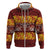 Samoa Siapo and Tapa Zip Hoodie Pacific Tribal Pattern with Hibiscus Striped Style