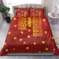 Samoa Tapa Pacific Tribal Pattern Bedding Set Hibiscus and Plumeria LT03 - Polynesian Pride