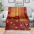 Samoa Tapa Pacific Tribal Pattern Blanket Hibiscus and Plumeria