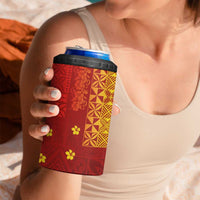 Samoa Tapa Pacific Tribal Pattern 4 in 1 Can Cooler Tumbler Hibiscus and Plumeria LT03 - Polynesian Pride
