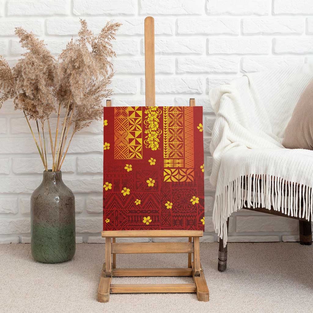 Samoa Tapa Pacific Tribal Pattern Canvas Wall Art Hibiscus and Plumeria LT03 - Polynesian Pride