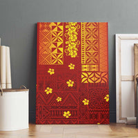 Samoa Tapa Pacific Tribal Pattern Canvas Wall Art Hibiscus and Plumeria LT03 - Polynesian Pride