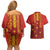 Samoa Tapa Pacific Tribal Pattern Couples Matching Off Shoulder Short Dress and Hawaiian Shirt Hibiscus and Plumeria