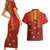 Samoa Tapa Pacific Tribal Pattern Couples Matching Short Sleeve Bodycon Dress and Hawaiian Shirt Hibiscus and Plumeria