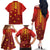 Samoa Tapa Pacific Tribal Pattern Family Matching Off The Shoulder Long Sleeve Dress and Hawaiian Shirt Hibiscus and Plumeria