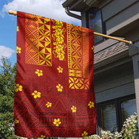 Samoa Tapa Pacific Tribal Pattern Garden Flag Hibiscus and Plumeria LT03 - Polynesian Pride