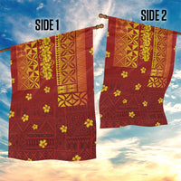 Samoa Tapa Pacific Tribal Pattern Garden Flag Hibiscus and Plumeria LT03 - Polynesian Pride