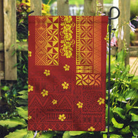 Samoa Tapa Pacific Tribal Pattern Garden Flag Hibiscus and Plumeria LT03 Garden Flag Red - Polynesian Pride