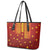 Samoa Tapa Pacific Tribal Pattern Leather Tote Bag Hibiscus and Plumeria